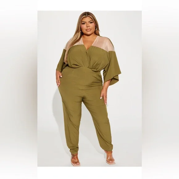 Fashion Nova Weekend Feels Jumpsuit - Olive - Picture 4 of 5